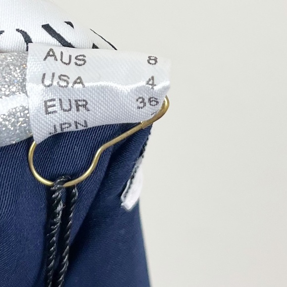 Shona Joy Core Knot Draped Dress in Navy Size 4 - Picture 7 of 8